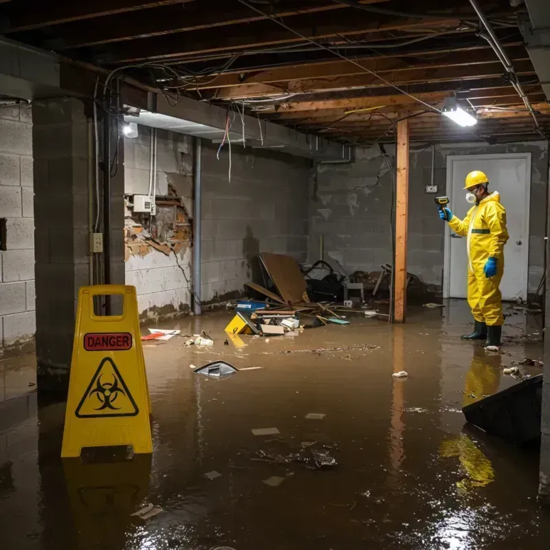 Flooded Basement Electrical Hazard in Moosic, PA Property